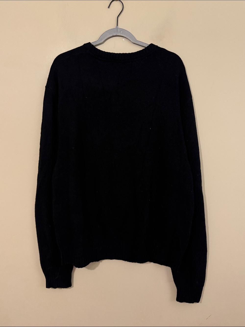 MARKET Skelly Intarsia Wool Blend Sweater, Black/white, size XL - Picture 11 of 12